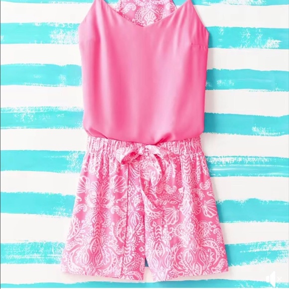 Lilly Pulitzer Myles Tie Front Short Havana Pink - Picture 7 of 16